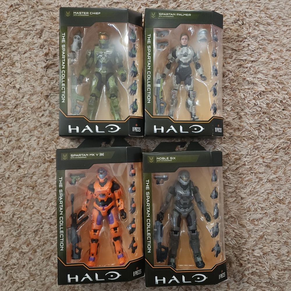 Halo Series 3 Master Chief Spartan Palmer Noble Six Spartan MK V Lot of 4